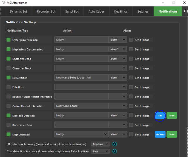 Message detected notification